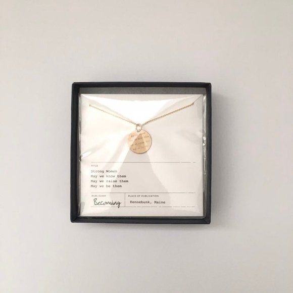 Patina Strong Women Quote Necklace 18” Length Chain - Picture 2 of 5